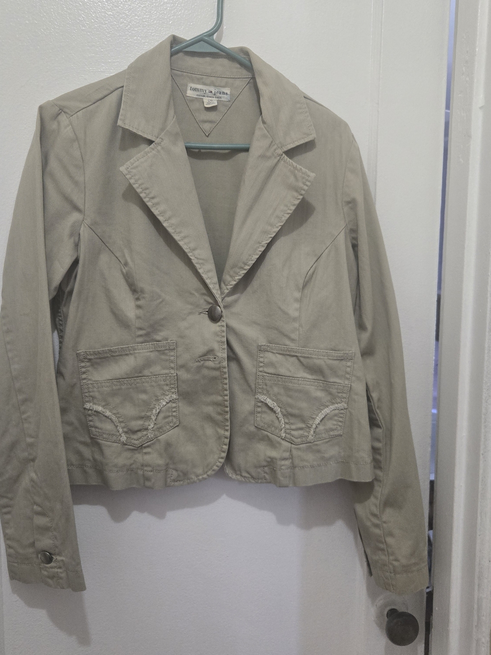 Tommy Hilfiger Women's Beige Tailored Cotton Blazer
